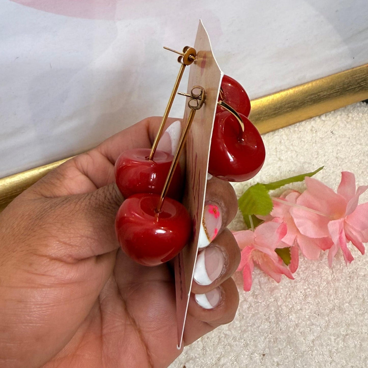 Boucles d’oreilles Cerises – Éclat Rouge