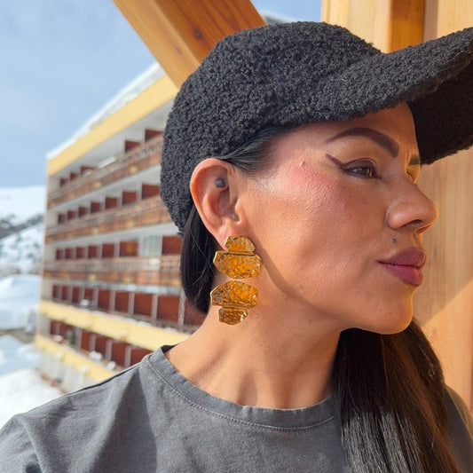 Boucles d’oreilles Dorada Salvaje - Maxi boucles dorées texturées, effet martelé