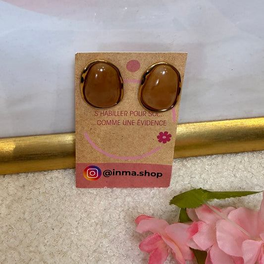 Boucles d’oreilles Amber – Éclat Caramel