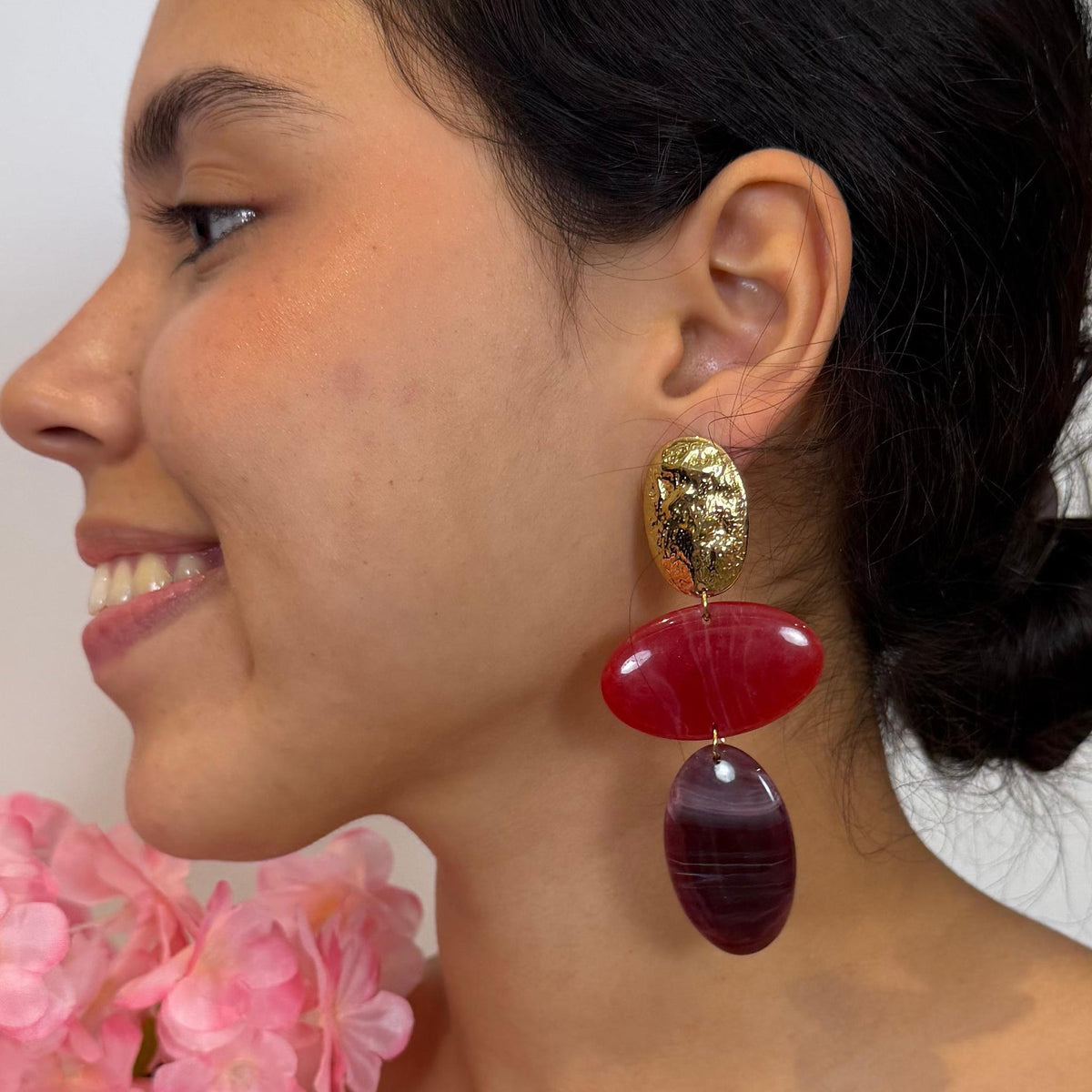 Boucles d’oreilles Zélia – Élégance Colorée et Dorée