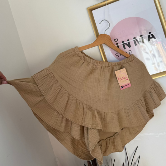 Jupe-Short Gaze de Coton - Confort Aérien et Style Romantique