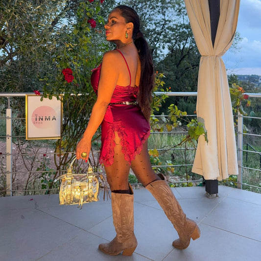 Robe nuisette Liora – satin et dentelle