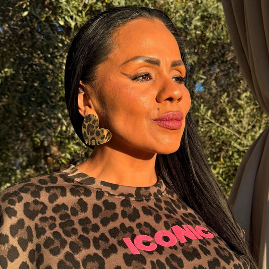 Boucles d’Oreilles Cœur Léopard – Amor Salvaje