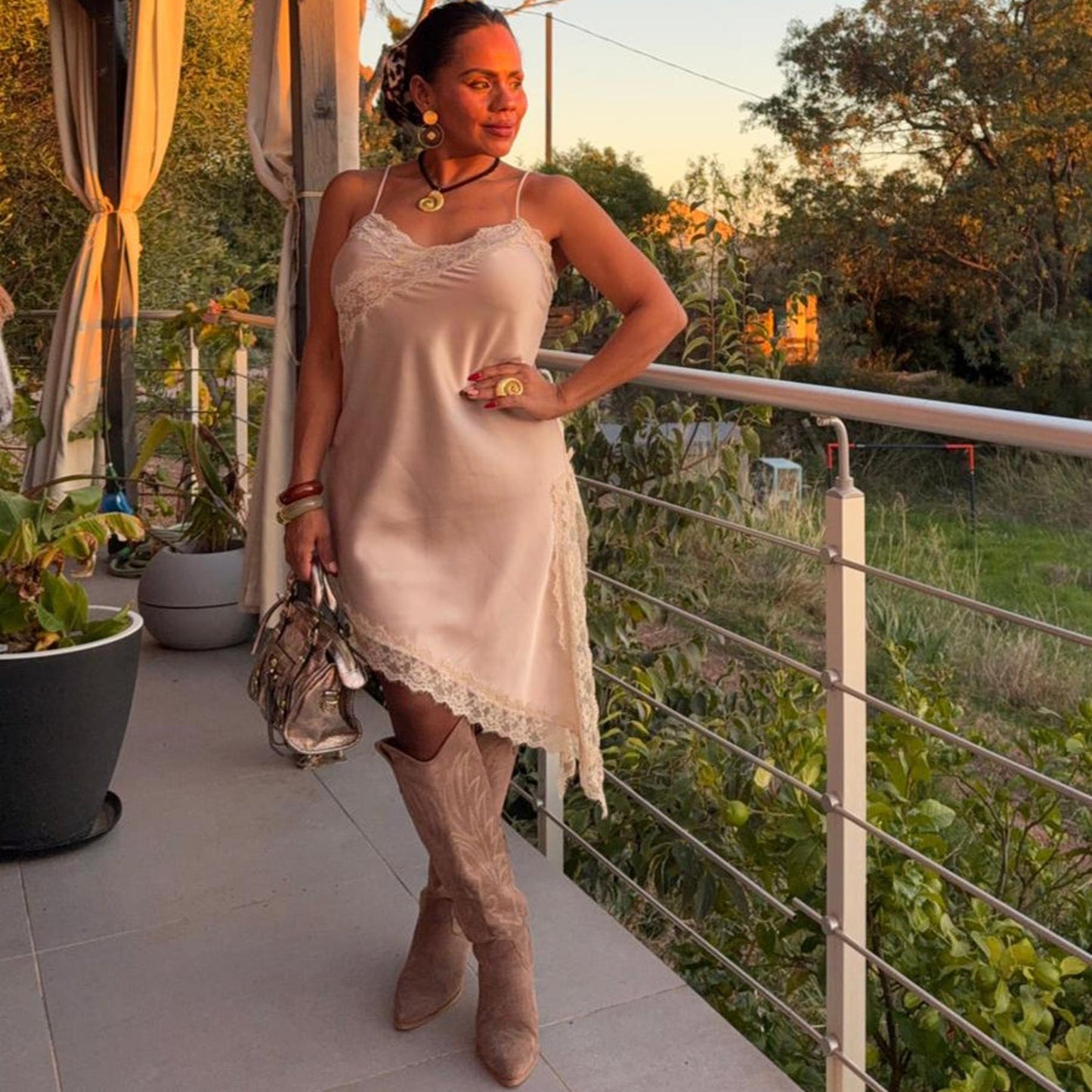 Robe Caraco Lunea – Satin & Dentelle