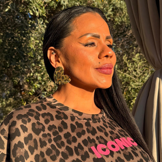 Boucles d’Oreilles Cœur Léopard – Amor Salvaje