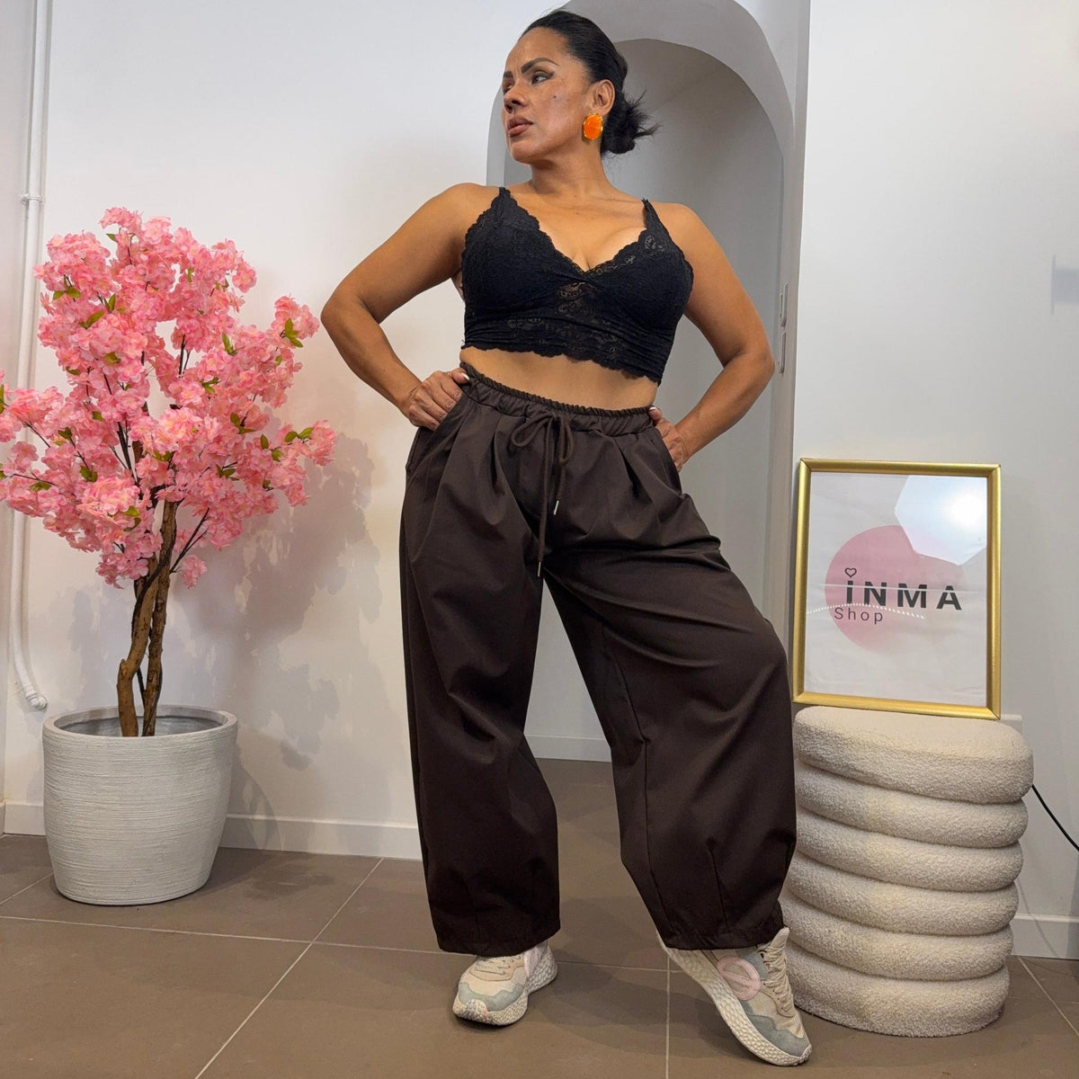 Pantalon Sofia – Coupe balloon, taille unique 34-44