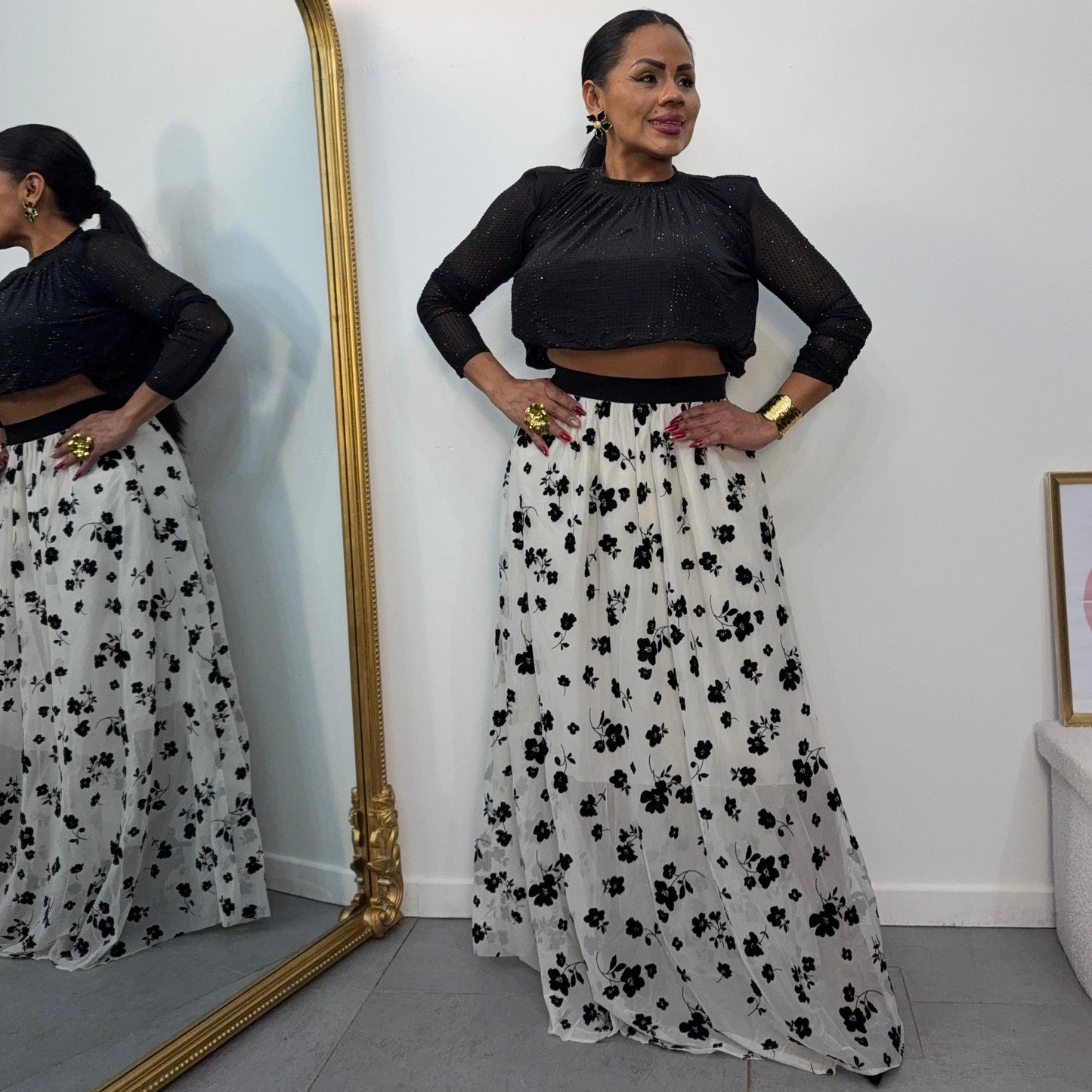 Jupe Camelia — Florale Élégante