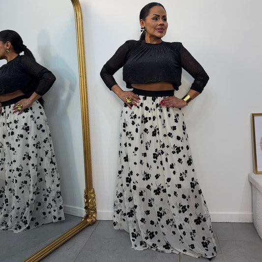 Jupe Camelia — Florale Élégante