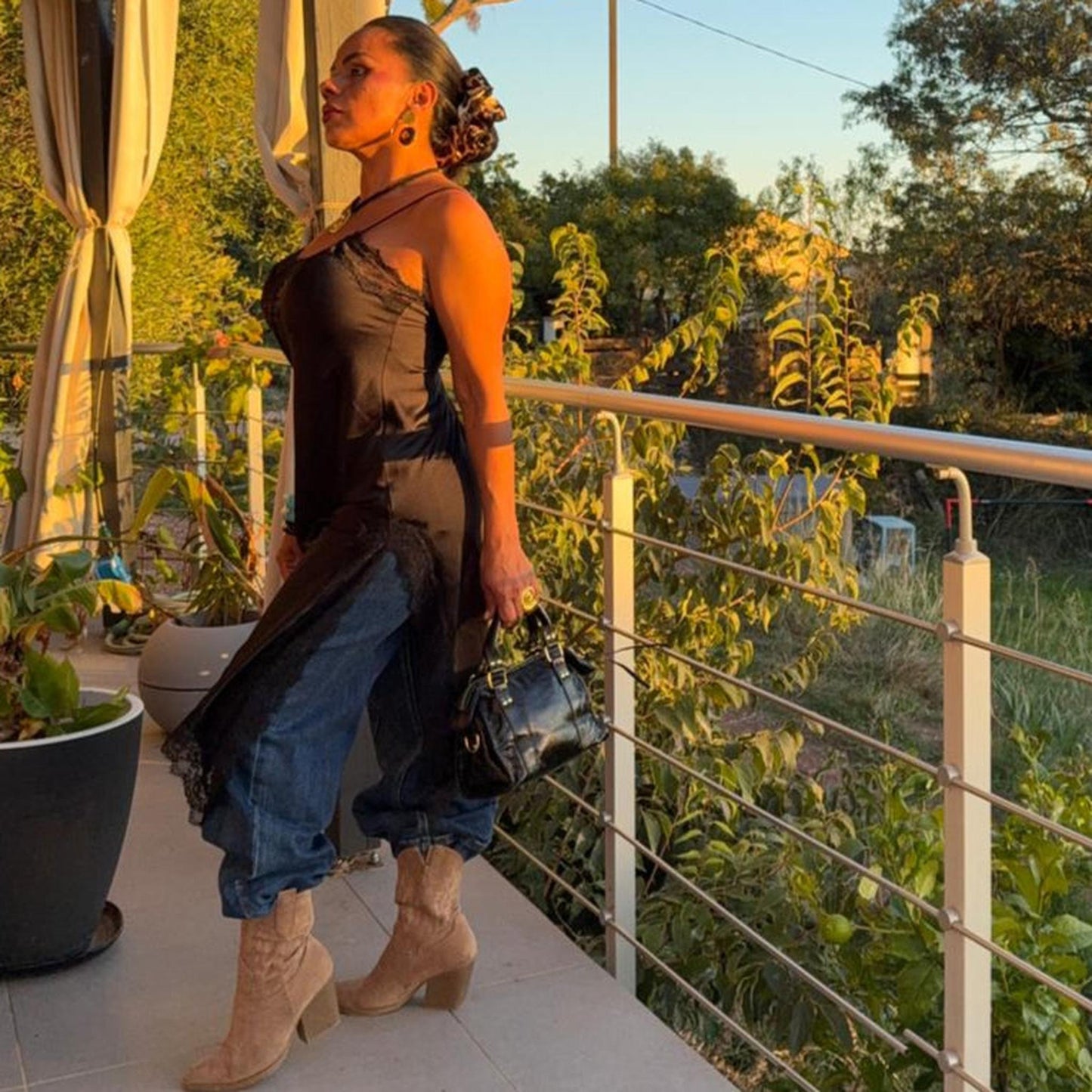 Robe Caraco Lunea – Satin & Dentelle