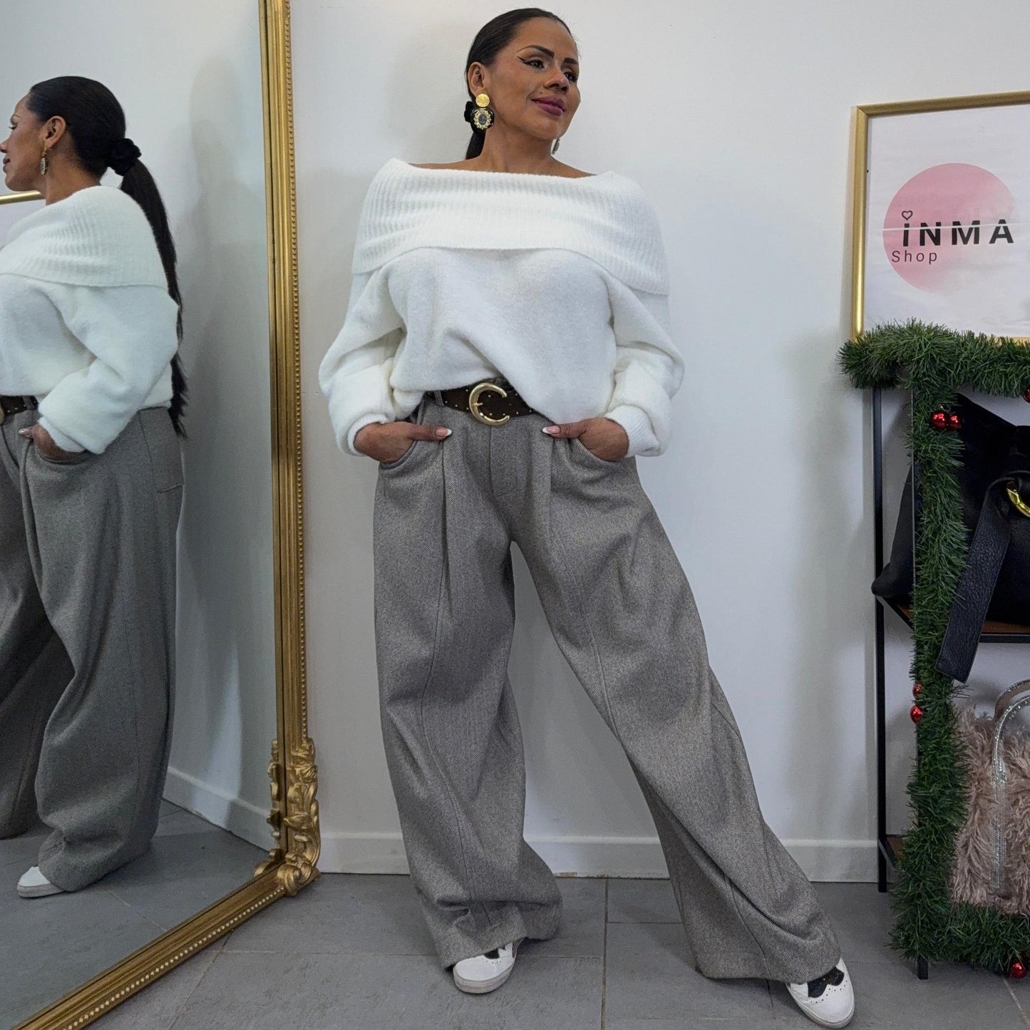 Pantalon Palazzo Tessuto