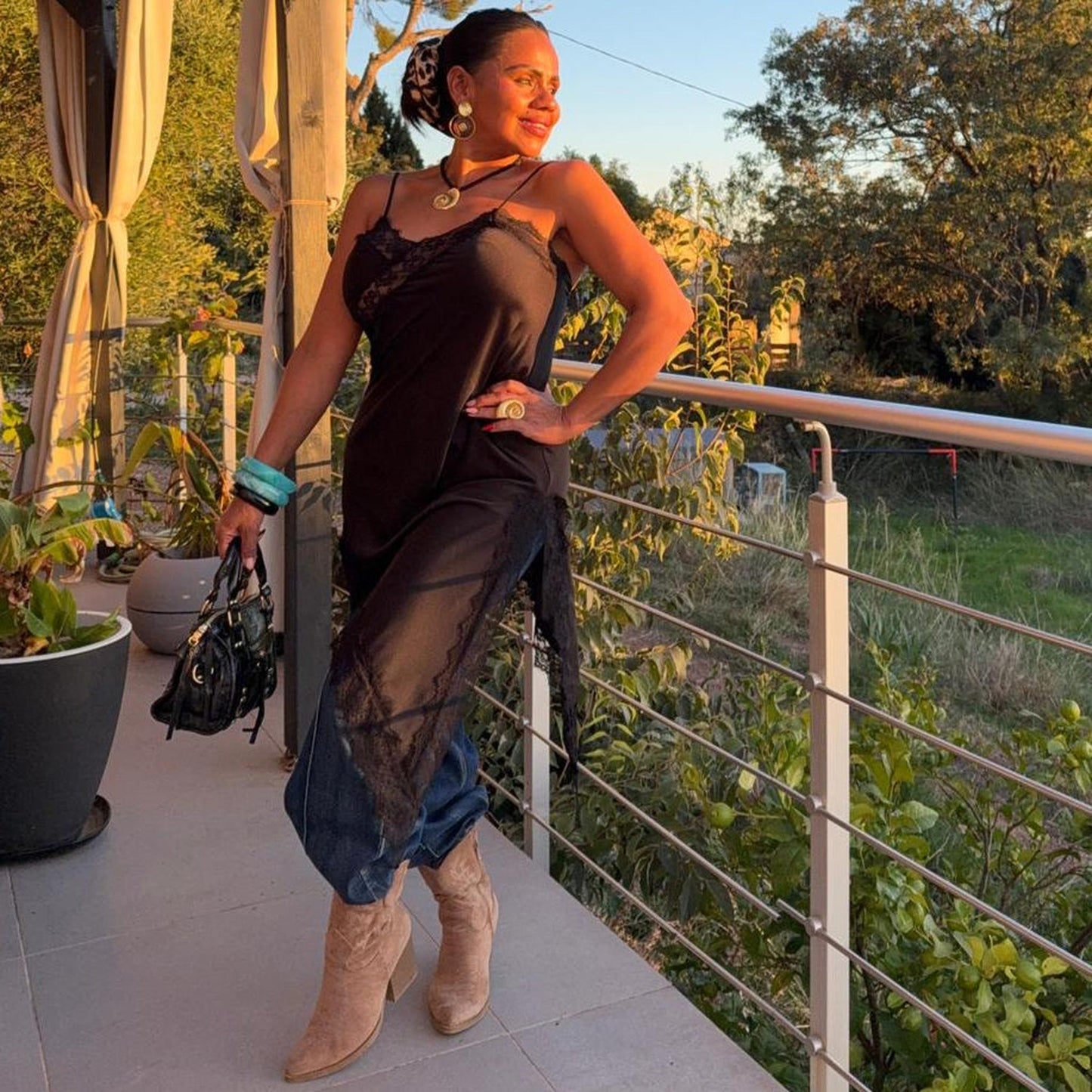 Robe Caraco Lunea – Satin & Dentelle