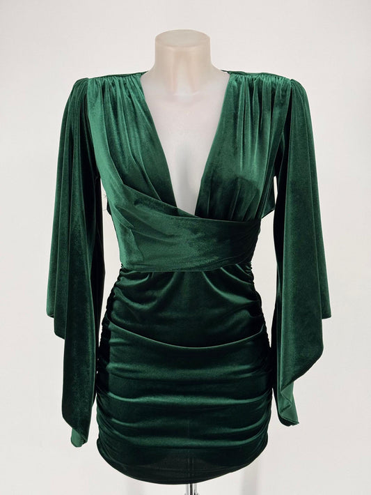 Robe Dalia – Velours glamour & silhouette sculptée