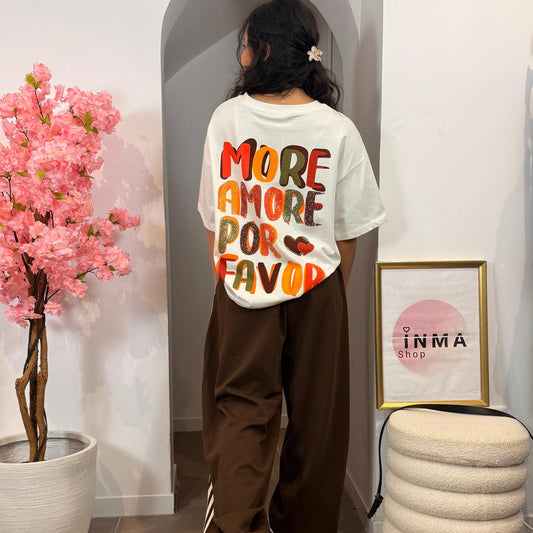 T-shirt Amore – Oversize, 100 % Coton et Détails Strass