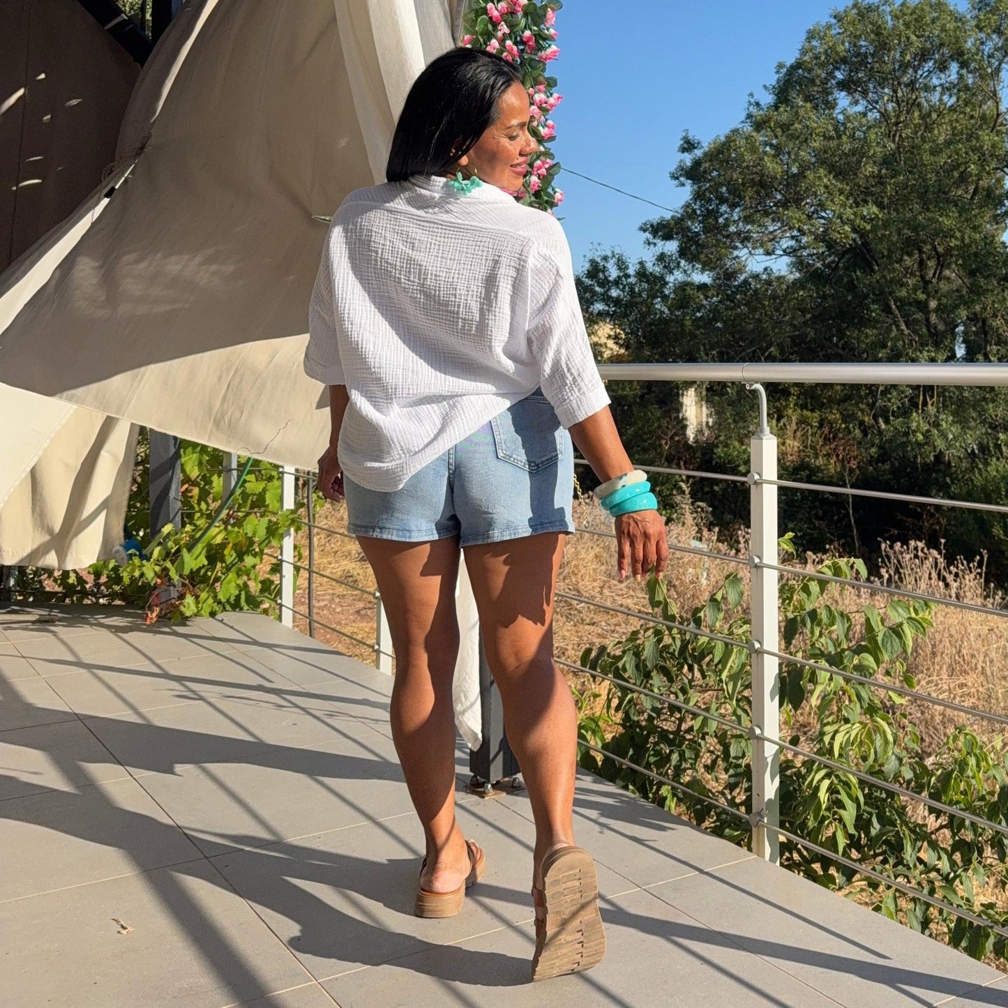 Jupe Short Mia Taille Haute Femme - Denim Confort Été
