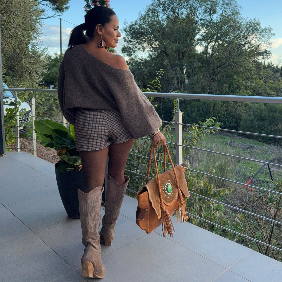 Sac Dakota – Cuir véritable 100 % – Style bohème chic