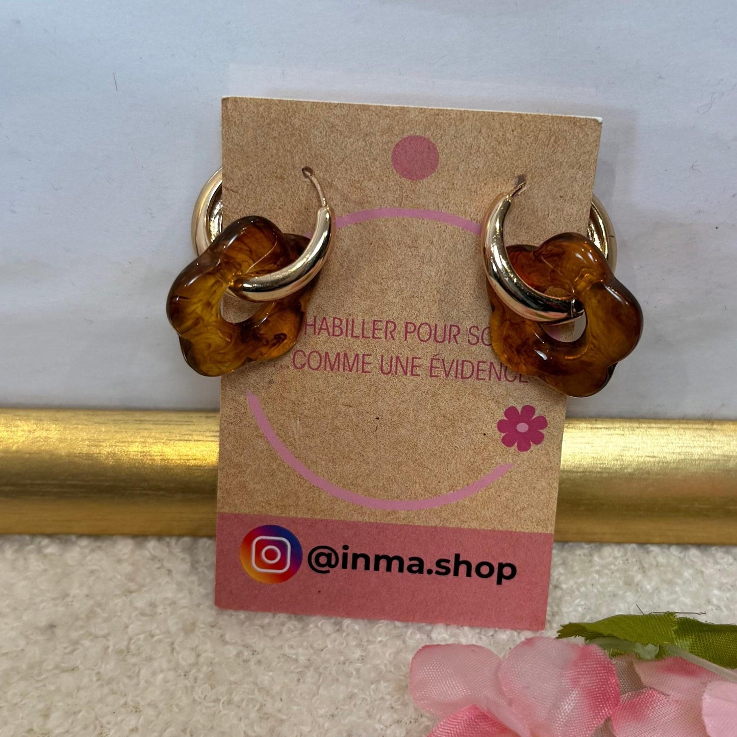 Boucles d’oreilles Amber – Éclat Caramel