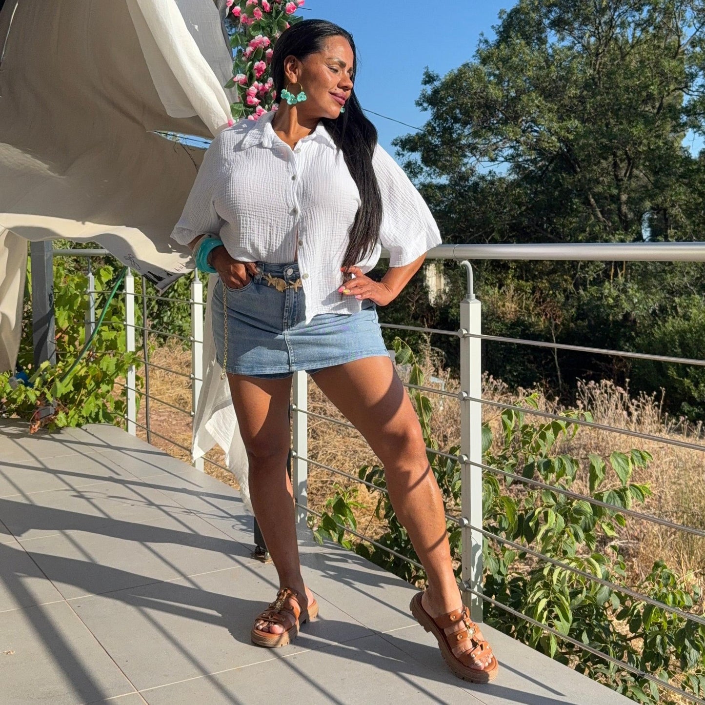 Jupe Short Mia Taille Haute Femme - Denim Confort Été