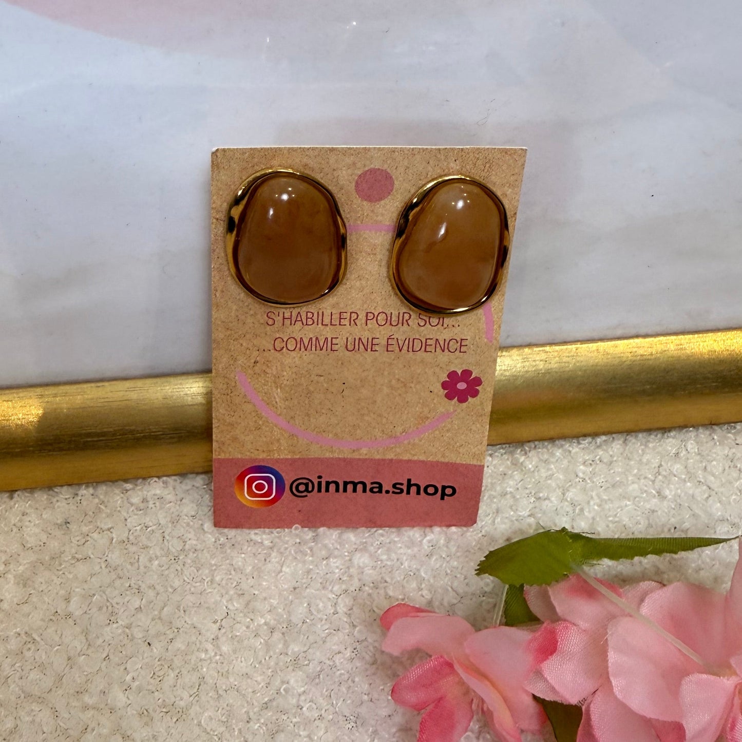 Boucles d’oreilles Amber – Éclat Caramel