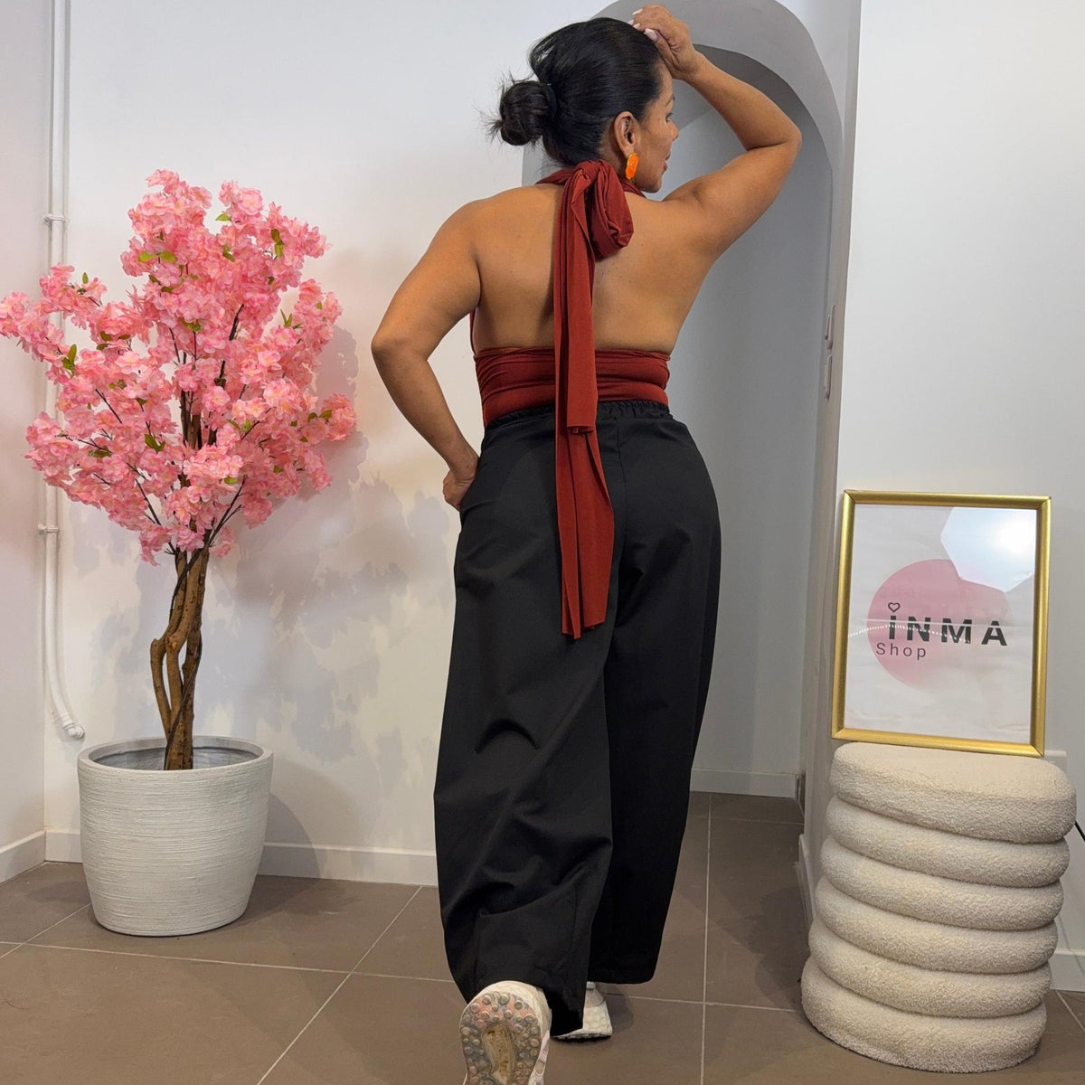 Pantalon Sofia – Coupe balloon, taille unique 34-44