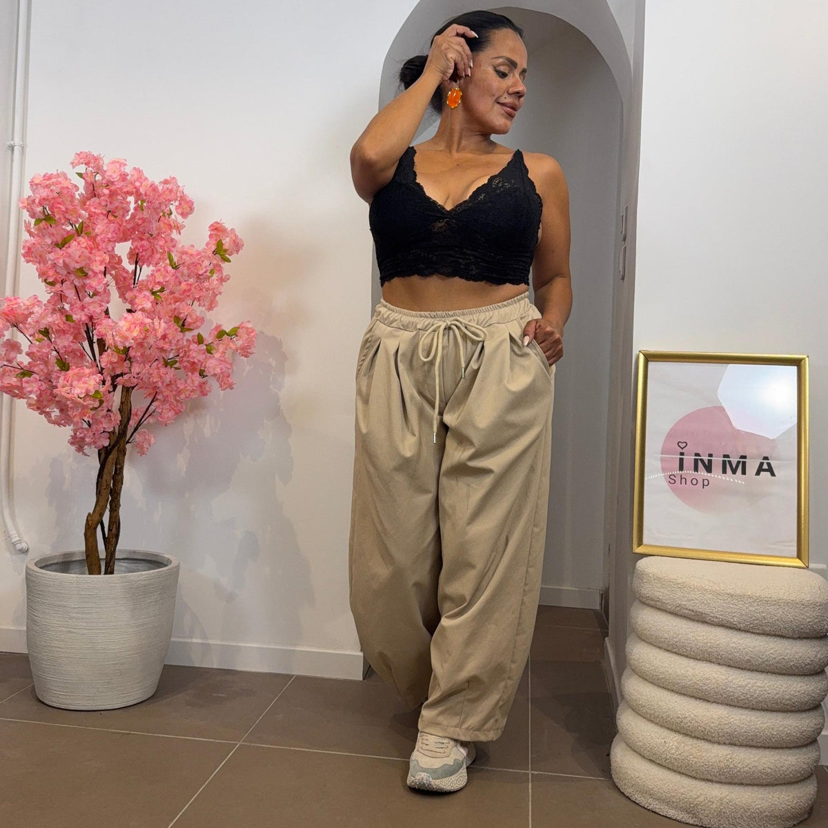 Pantalon Sofia – Coupe balloon, taille unique 34-44