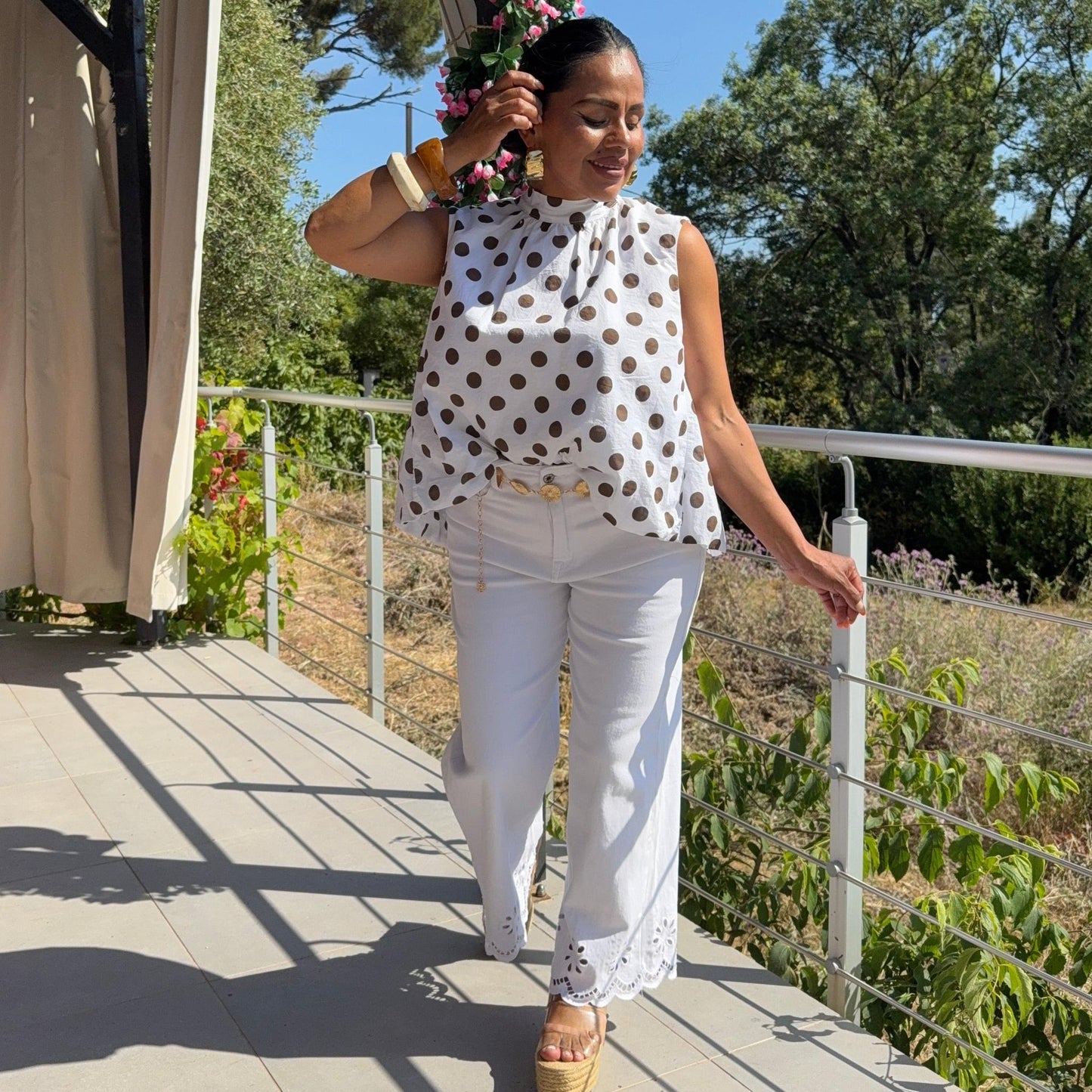 Pantalon Broderie – Élégance bohème et Raffinée