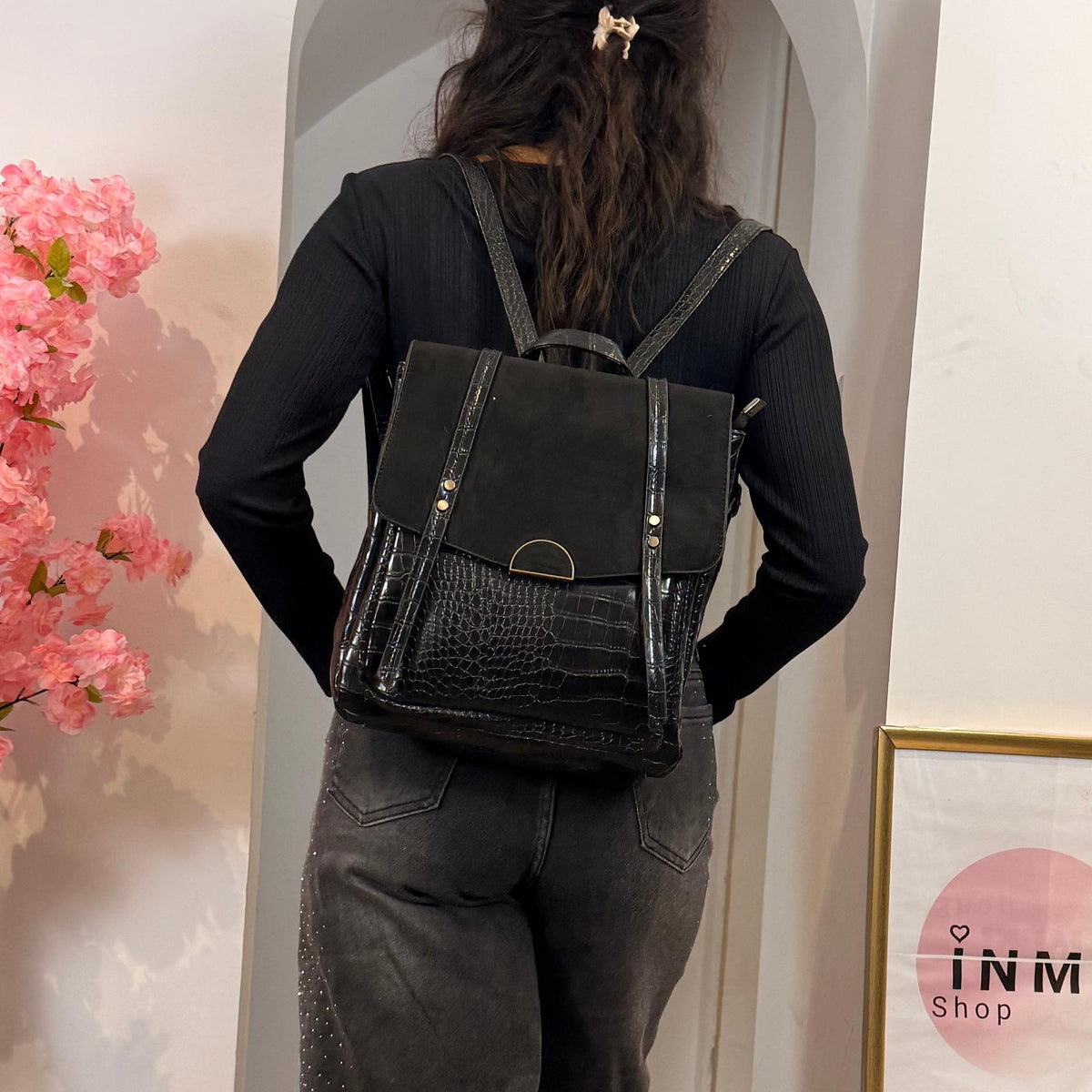 Sac à dos Yamina – Chic et Effet Croco