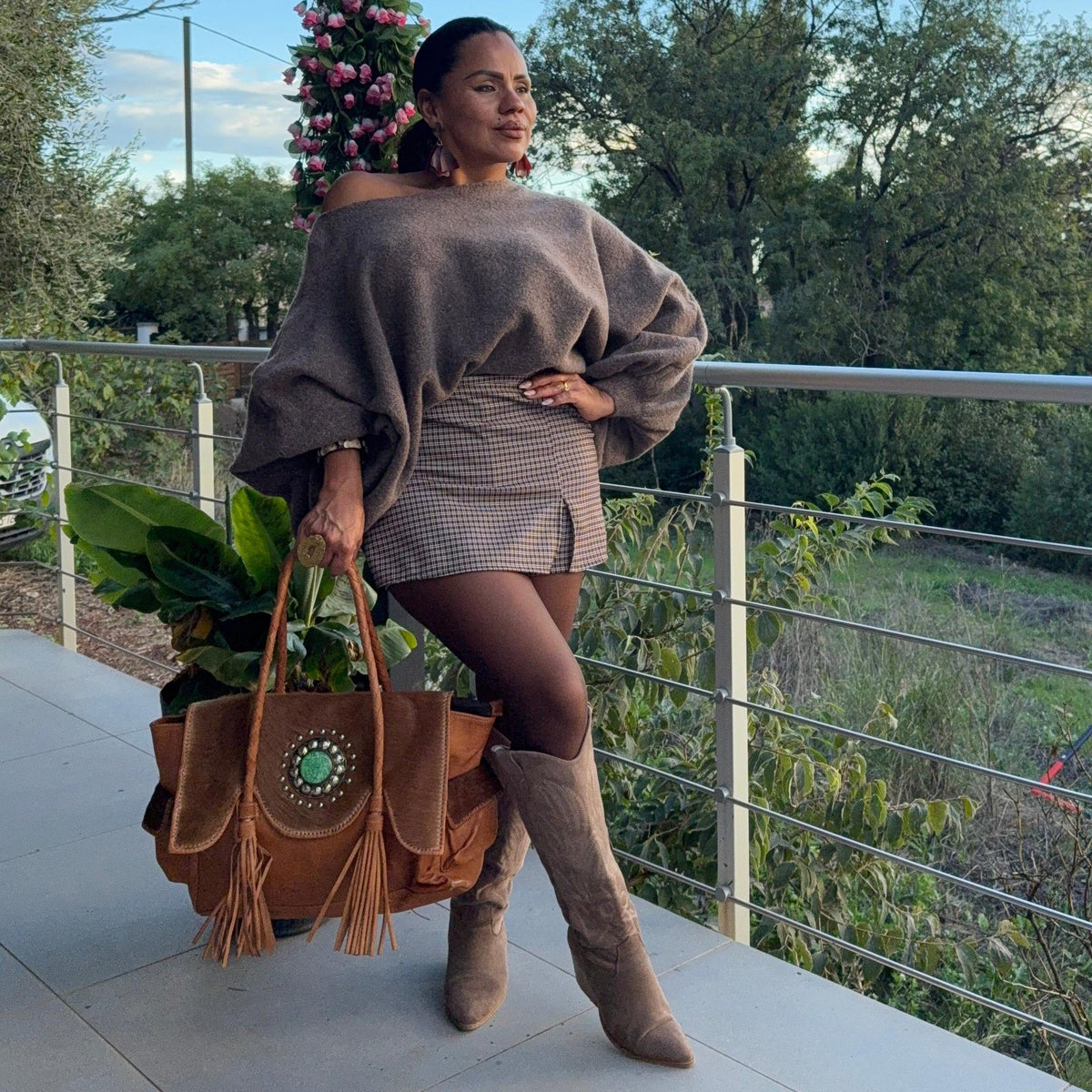 Sac Dakota – Cuir véritable 100 % – Style bohème chic
