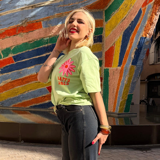 T-shirt Happy – Flower Vibes