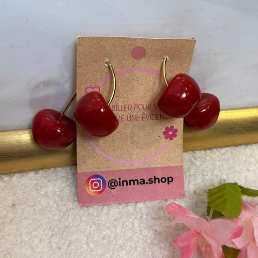 Boucles d’oreilles Cerises – Éclat Rouge