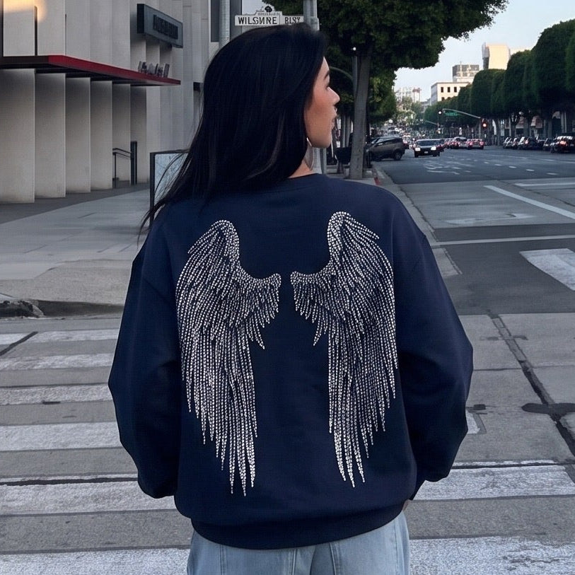 Pull Angel - Cristaux Incrustés et Esprit Décontracté
