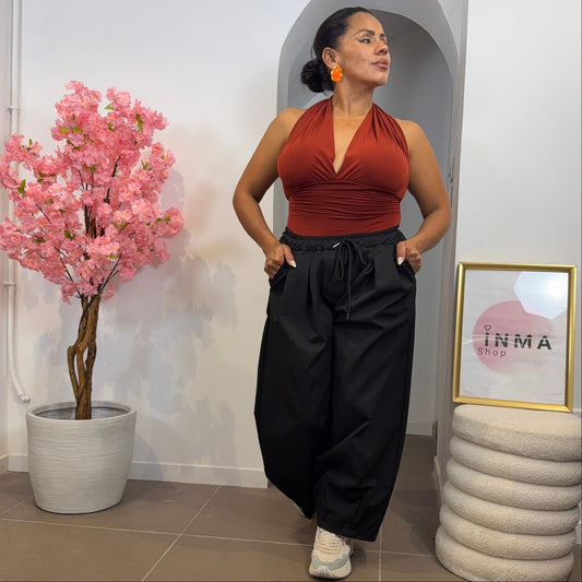 Top Elina – Dos Nu et Décolleté Drapé