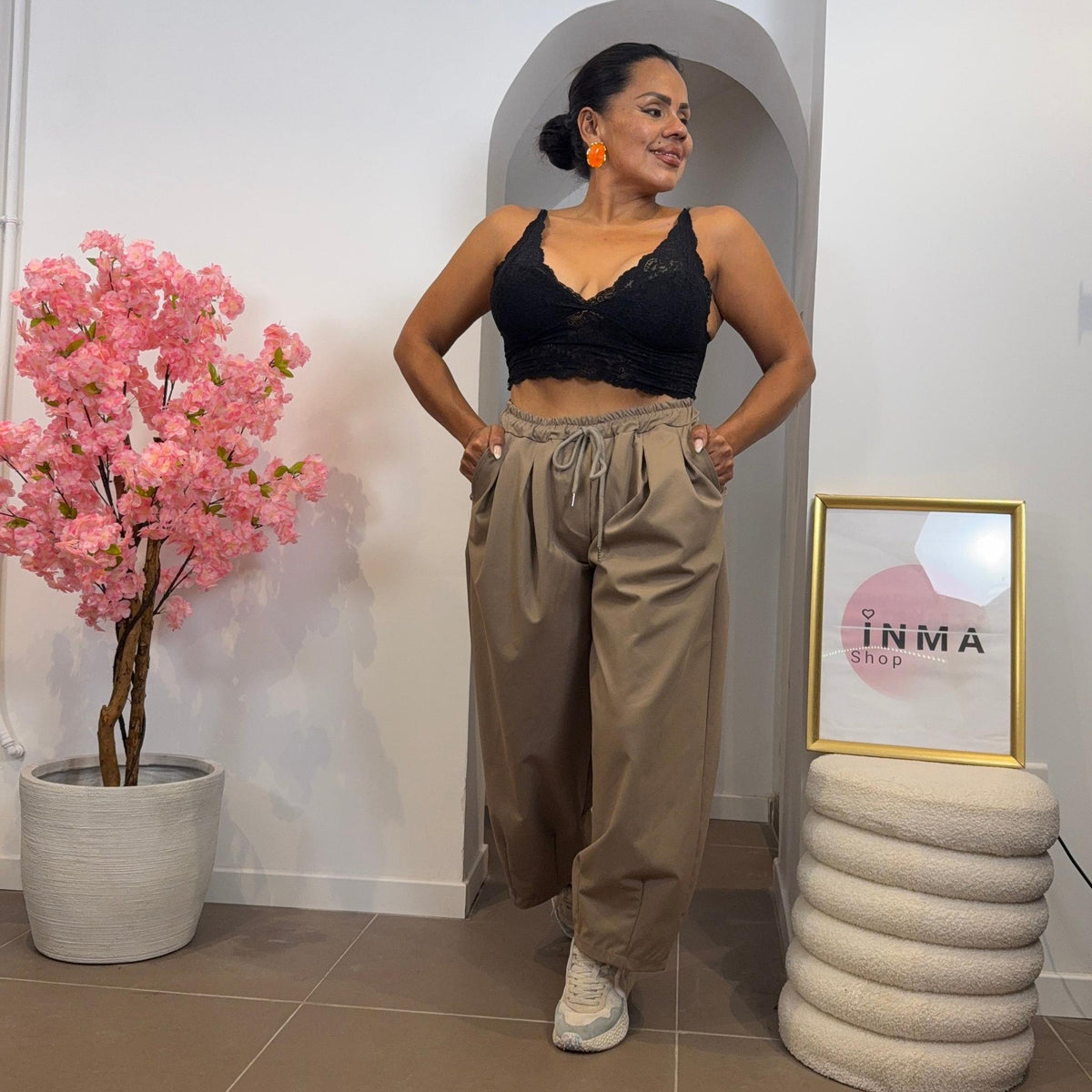 Pantalon Sofia – Coupe balloon, taille unique 34-44