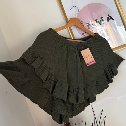 Jupe-Short Gaze de Coton - Confort Aérien et Style Romantique