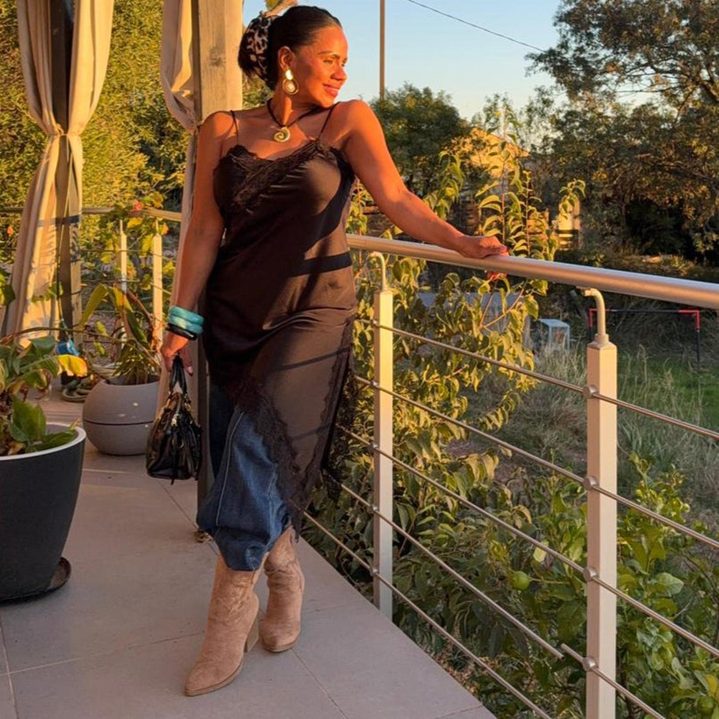 Robe Caraco Lunea – Satin & Dentelle