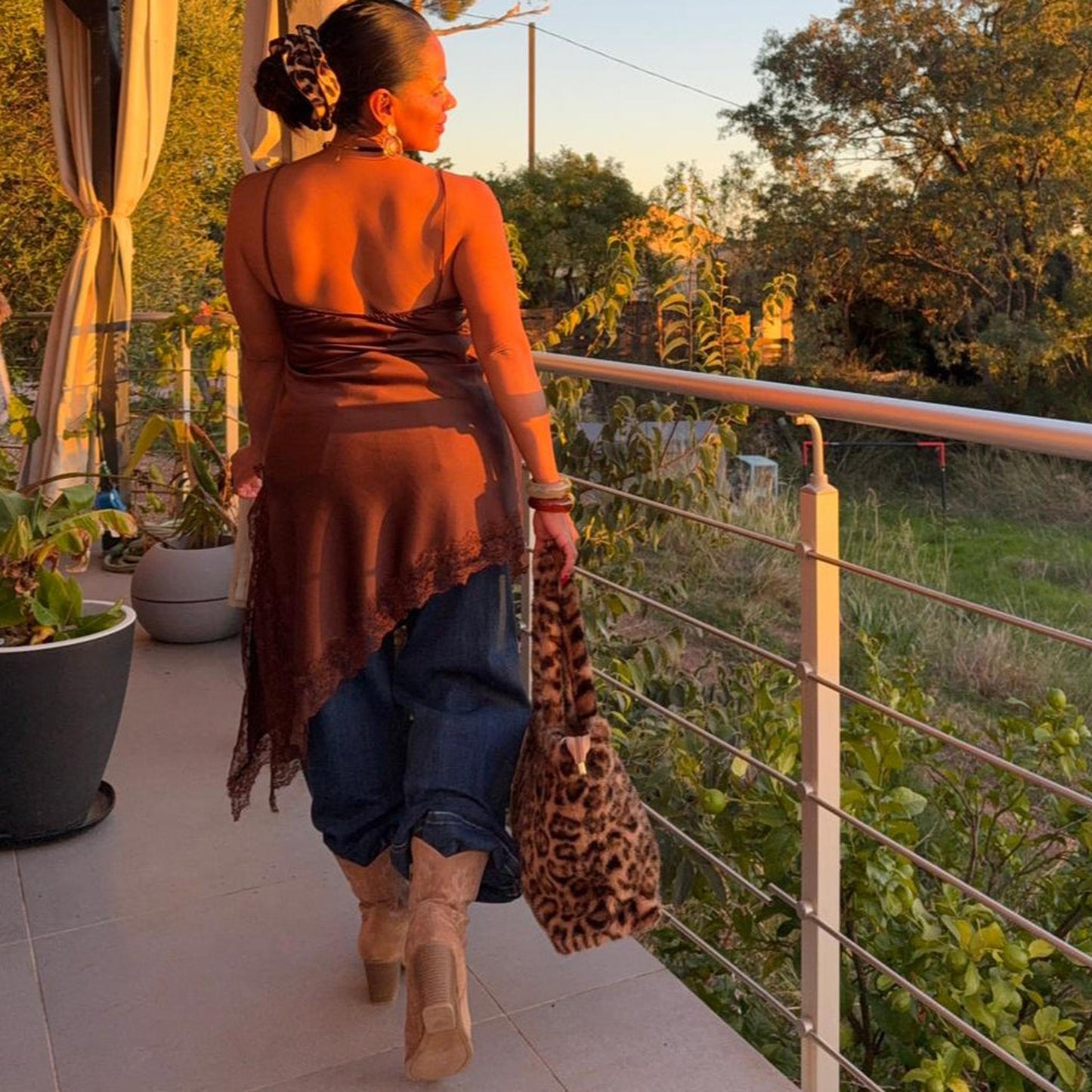 Robe Caraco Lunea – Satin & Dentelle