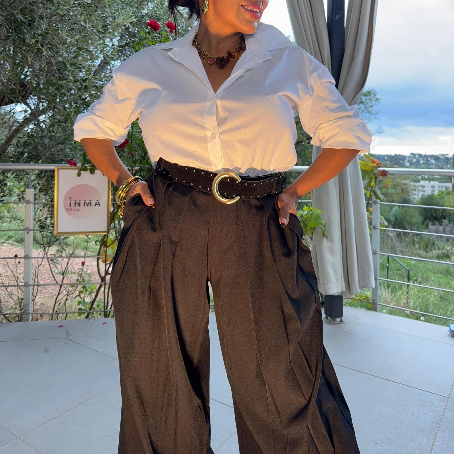 Pantalon Paloma – taille haute, coupe fluide