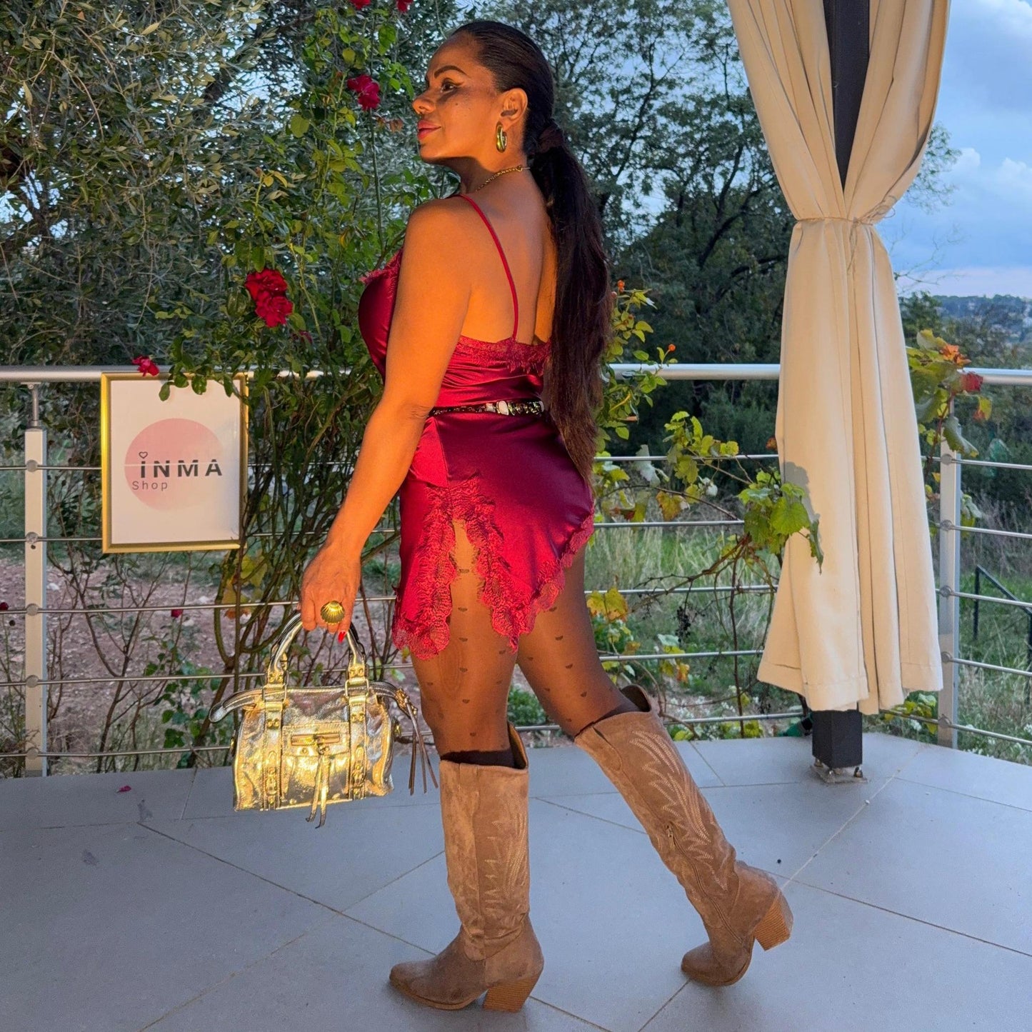 Robe nuisette Liora – satin et dentelle