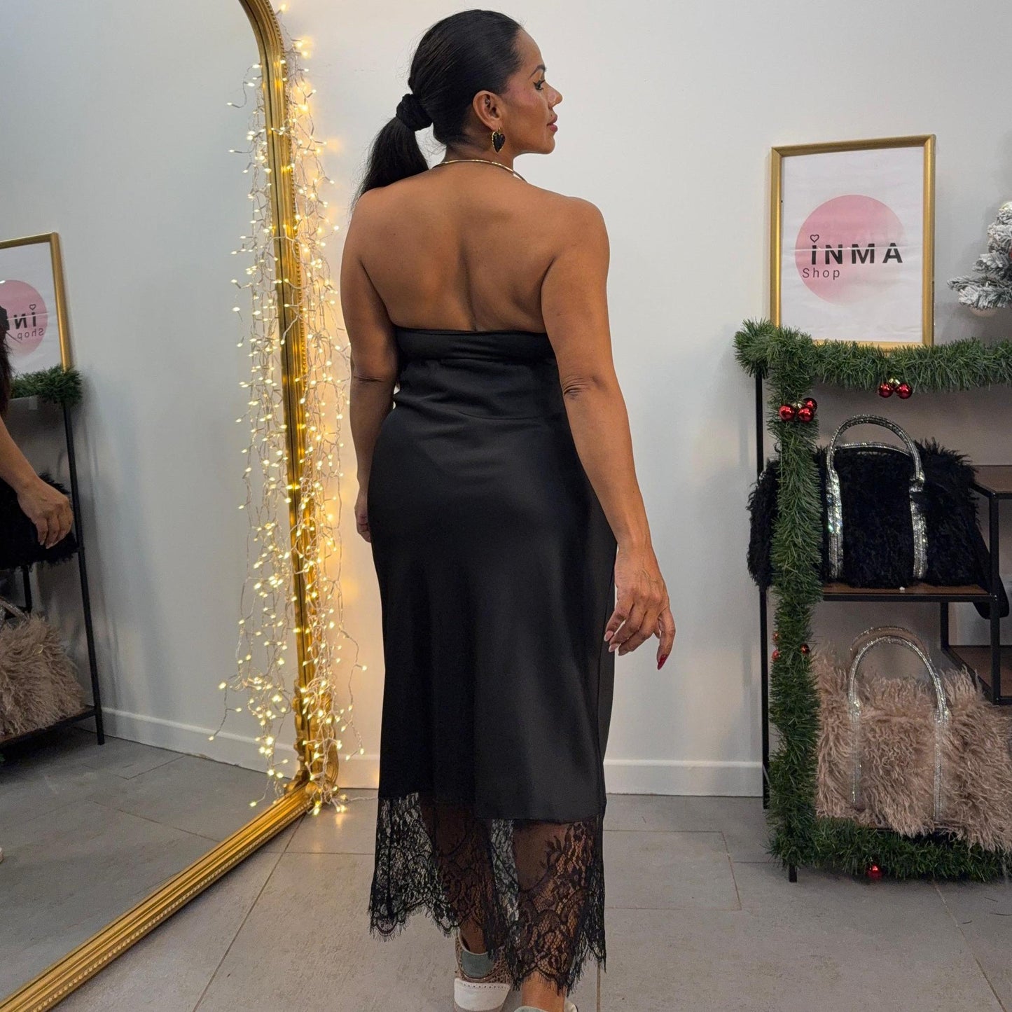 Jupe Satin & Dentelle – Élégance Bohème