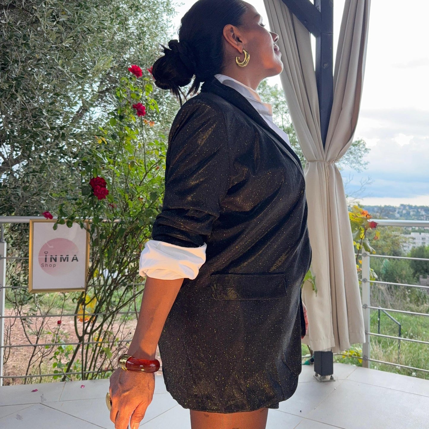 Jupe Vega – Effet Brillant & Taille Haute